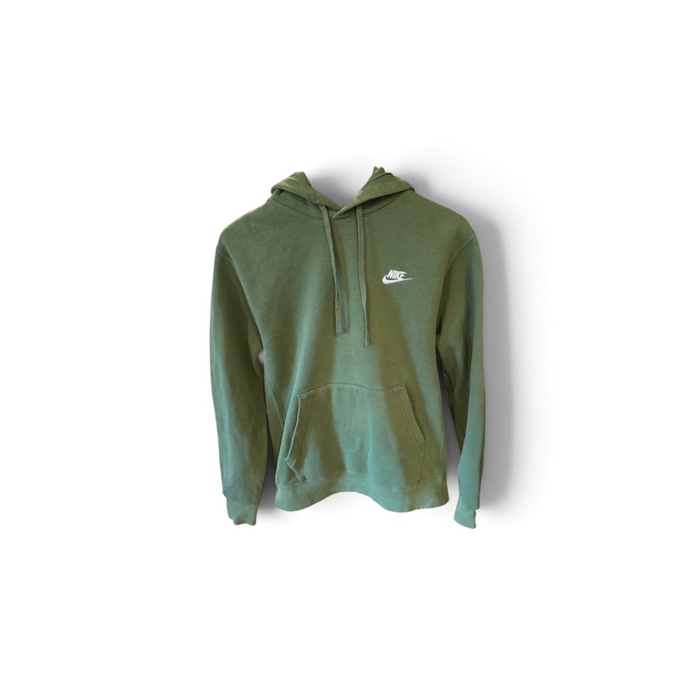 Nike Sportswear Club Fleece Hoodie Olive Green Mens Small Pullover Futura Logo